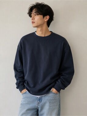 L.L.Bean Traditional Fit Navy Crewneck Sweatshirt Cotton Blend Pullover XXL